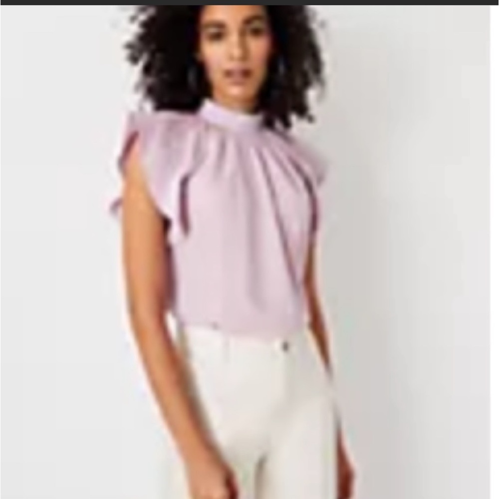 Ann Taylor Gathered Mock Neck Shell Blouse